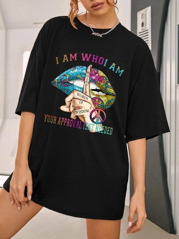 Ladies Whishper Words of Wisdom Oversized T Shirt Top