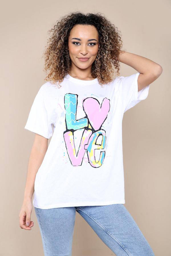 Ladies LOVE Print Oversized t shirt top