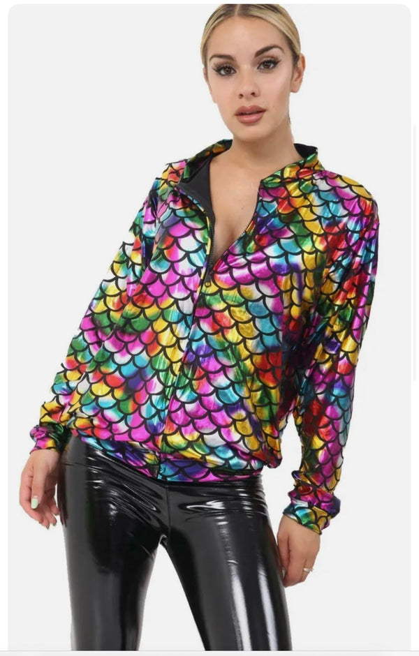 Ladies mermaid bomber jacket